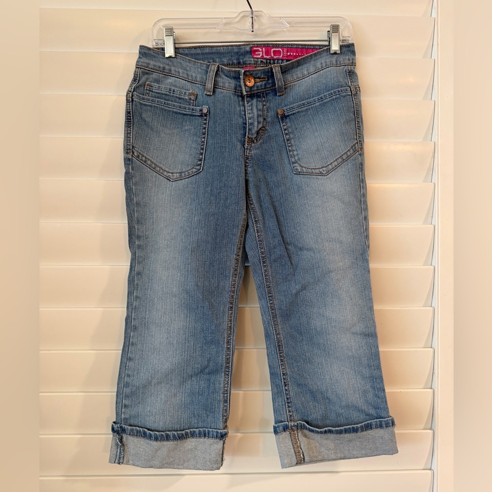 Y2K GLO Jeans Light Blue Cropped Ankle Jeans